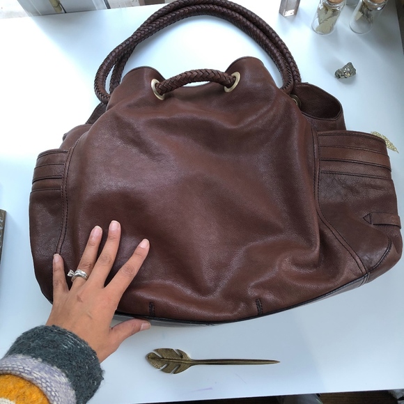 Cole Haan Handbags - Cole Haan Brown Leather Saddle Denney Bag